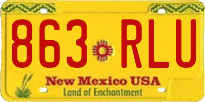 NM license plate 863RLU