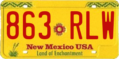 NM license plate 863RLW