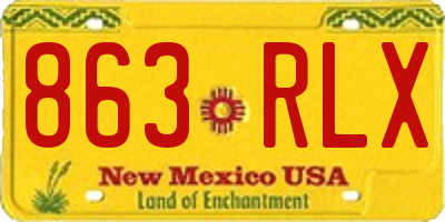 NM license plate 863RLX