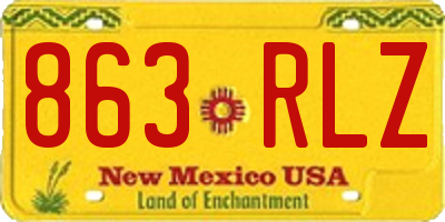 NM license plate 863RLZ