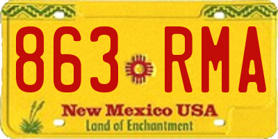 NM license plate 863RMA