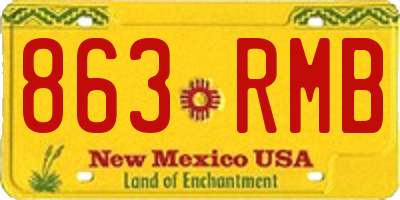 NM license plate 863RMB