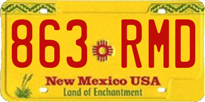 NM license plate 863RMD