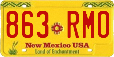 NM license plate 863RMO