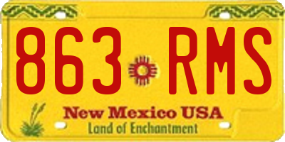 NM license plate 863RMS
