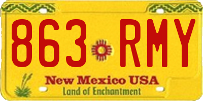 NM license plate 863RMY