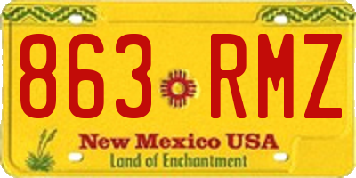 NM license plate 863RMZ