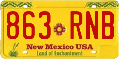 NM license plate 863RNB