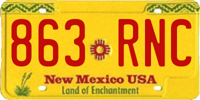 NM license plate 863RNC