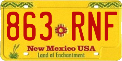 NM license plate 863RNF