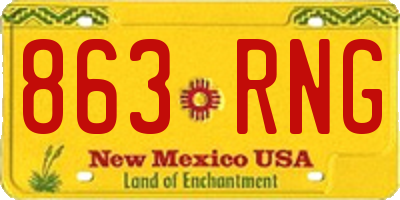 NM license plate 863RNG