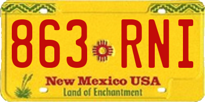 NM license plate 863RNI