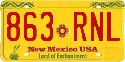 NM license plate 863RNL