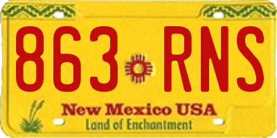 NM license plate 863RNS