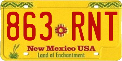 NM license plate 863RNT