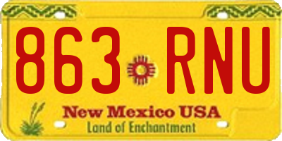 NM license plate 863RNU