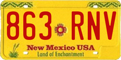 NM license plate 863RNV