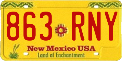 NM license plate 863RNY