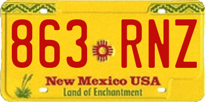 NM license plate 863RNZ