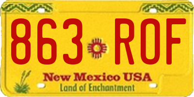 NM license plate 863ROF