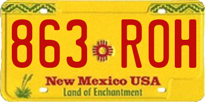 NM license plate 863ROH