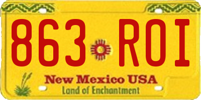 NM license plate 863ROI