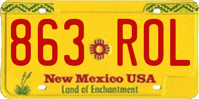 NM license plate 863ROL