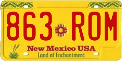 NM license plate 863ROM