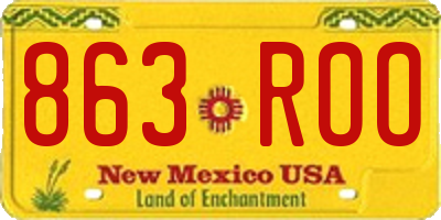 NM license plate 863ROO