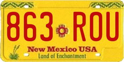 NM license plate 863ROU