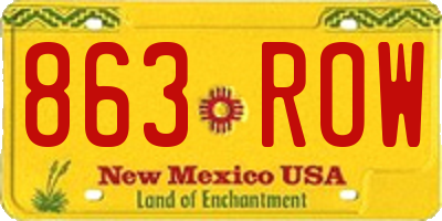 NM license plate 863ROW