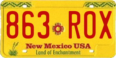 NM license plate 863ROX