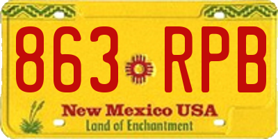 NM license plate 863RPB