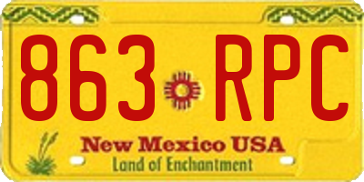 NM license plate 863RPC