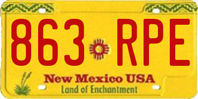 NM license plate 863RPE