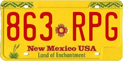 NM license plate 863RPG