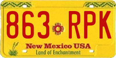 NM license plate 863RPK