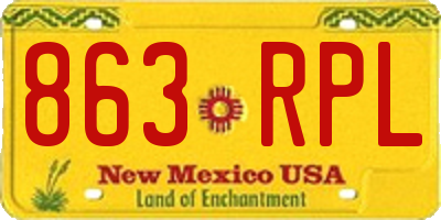 NM license plate 863RPL