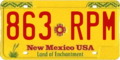 NM license plate 863RPM