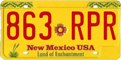 NM license plate 863RPR