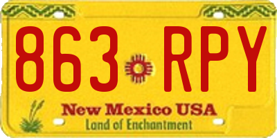 NM license plate 863RPY