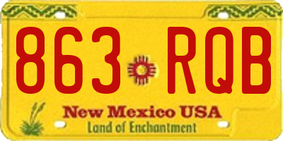 NM license plate 863RQB