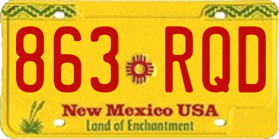 NM license plate 863RQD