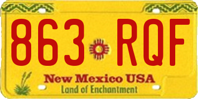 NM license plate 863RQF