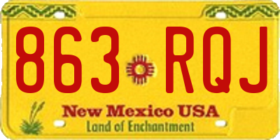 NM license plate 863RQJ