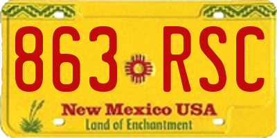 NM license plate 863RSC