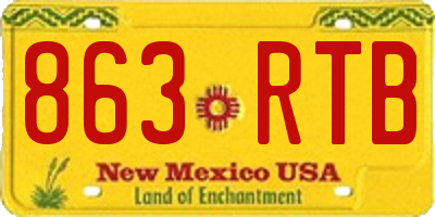 NM license plate 863RTB
