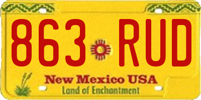 NM license plate 863RUD