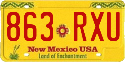 NM license plate 863RXU