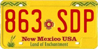 NM license plate 863SDP